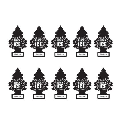 Little Trees Car Freshener, Black Ice, 10-Pack